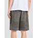 Mens Textured Side Split Solid Color Drawstring Shorts