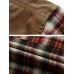 Mens Classic Plaid Piush Lined Long Sleeve Lapel Thick Vintage Shirt Jacket